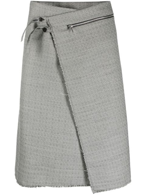SAPIO N45 graphic-print asymmetric skirt