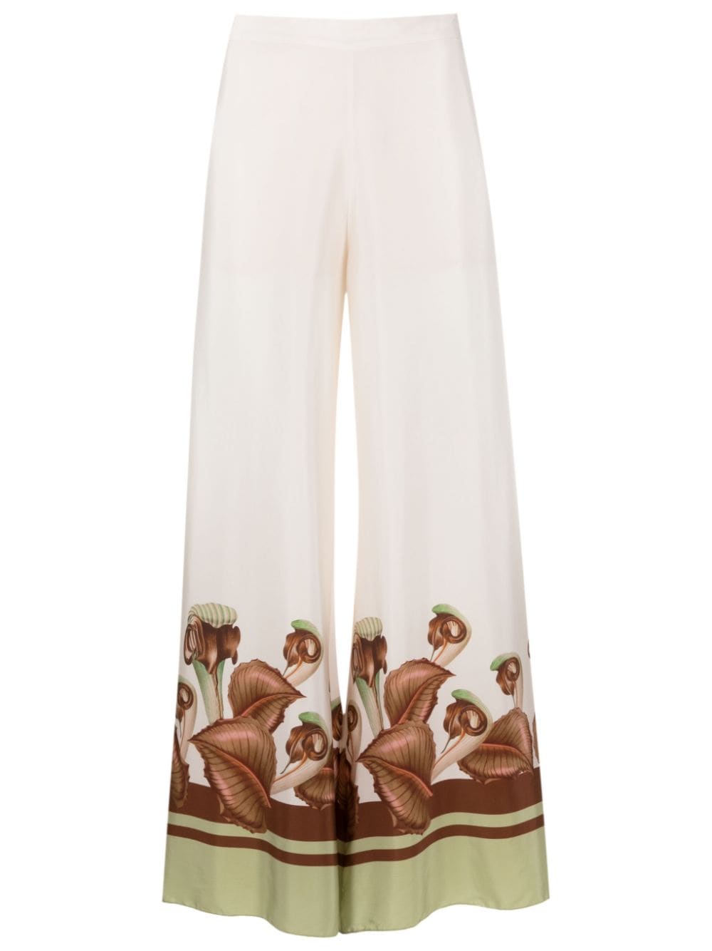 Adriana Degreas Graphic-print Flared Trousers In Green