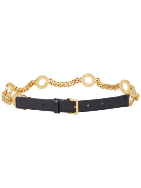 Burberry logo-engraved leather chain belt Women