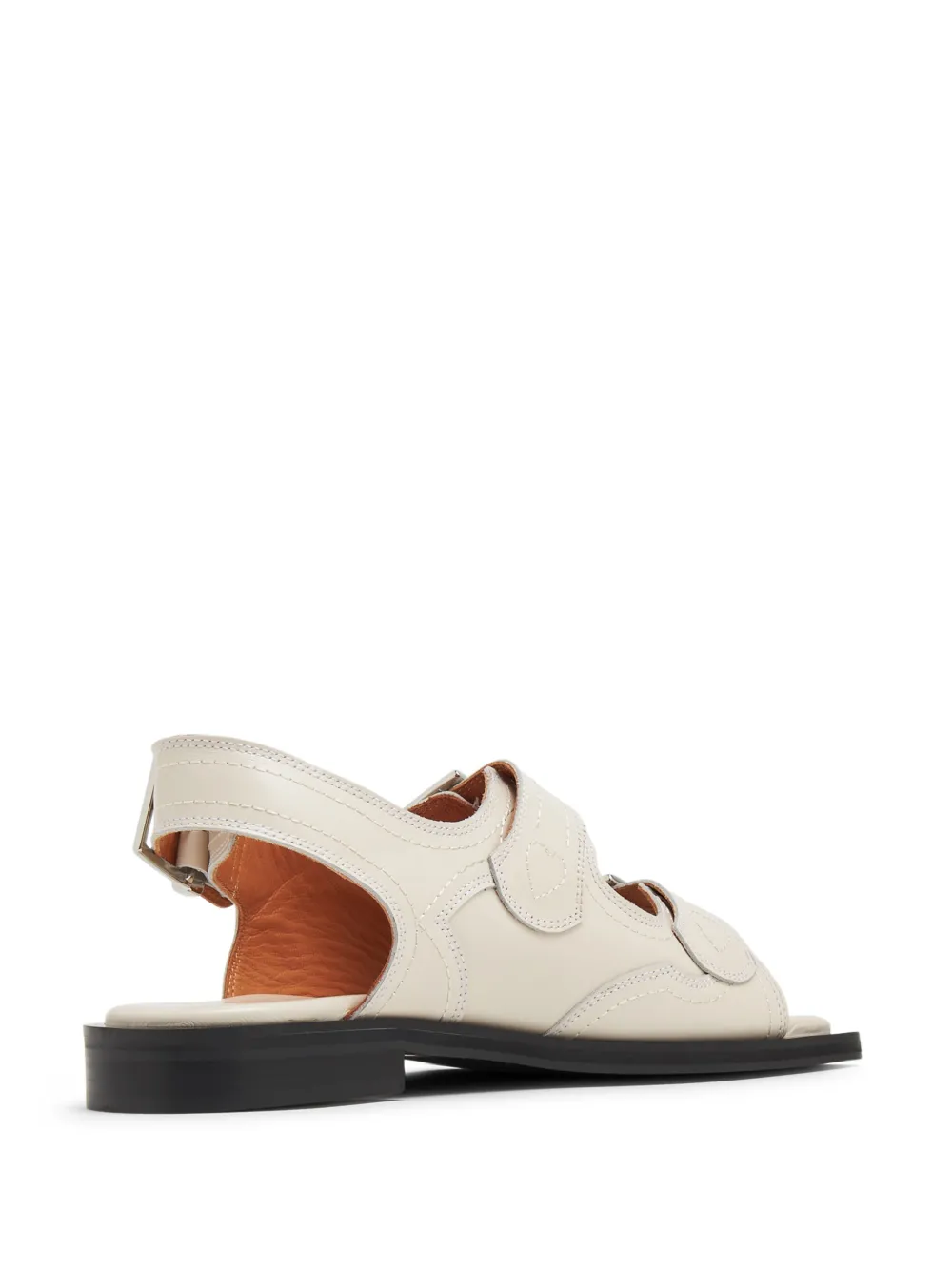 GANNI bucklefastening Leather Flat Sandals Farfetch