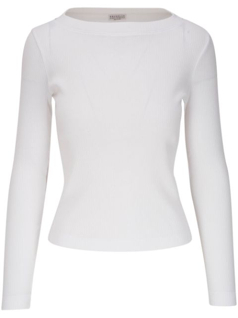 Brunello Cucinelli ribbed-knit cotton T-shirt Women