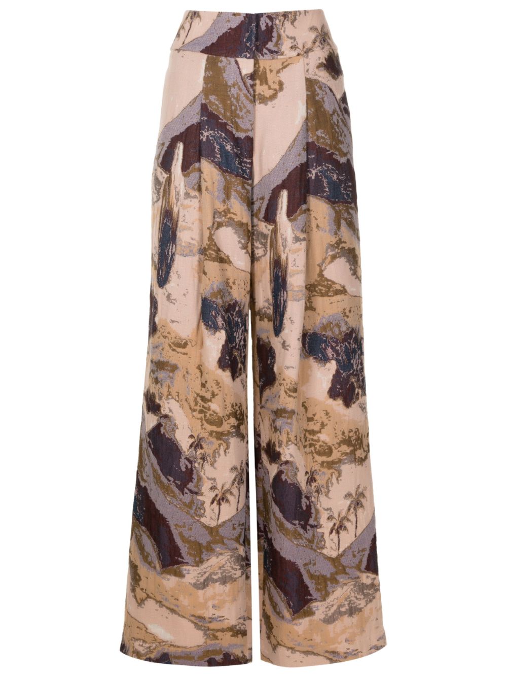 Neriage Mica patterned-jacquard trousers - Multicolour