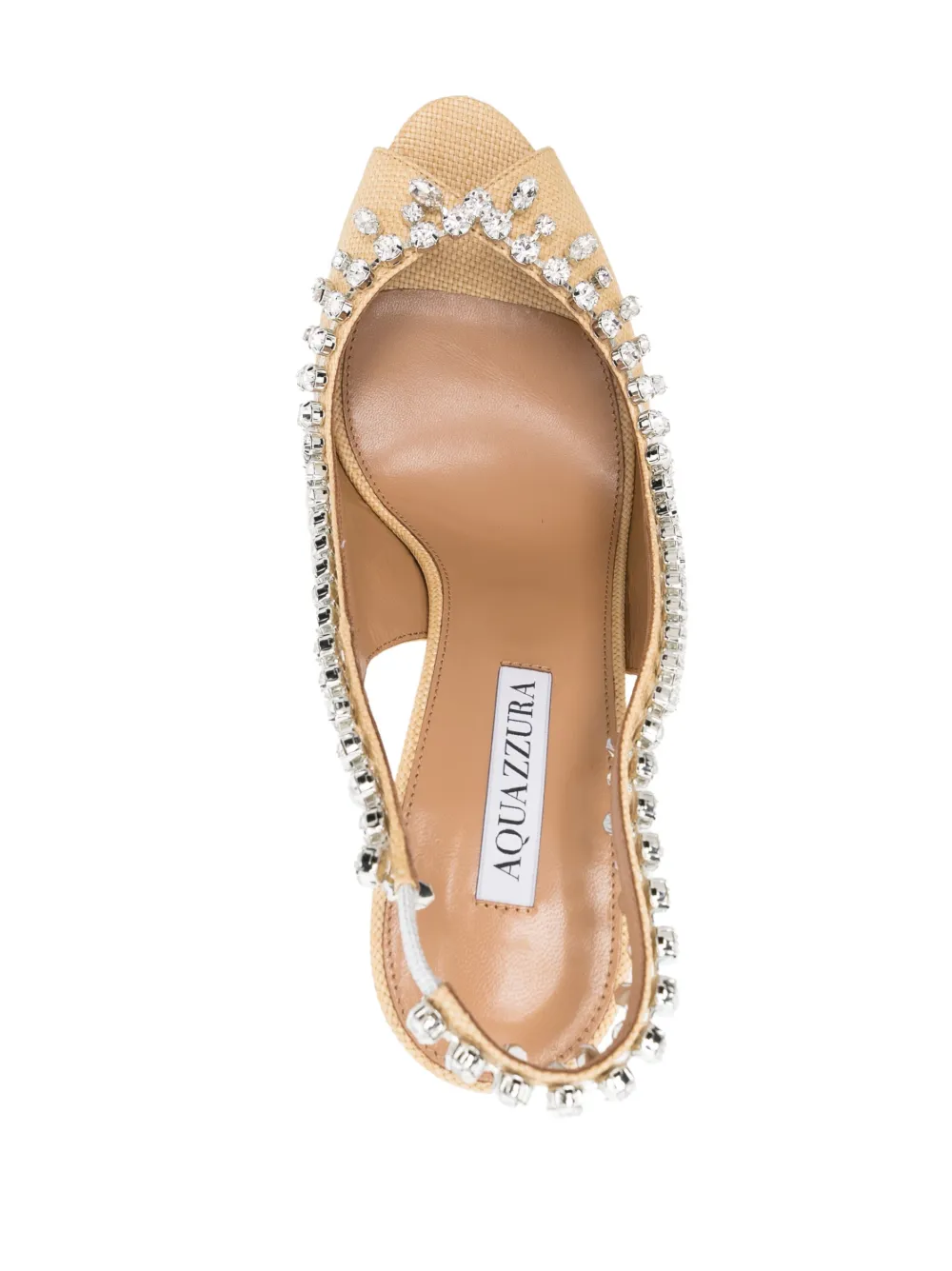 Shop Aquazzura Temptation 105mm Crystal-embellished Sandals In Neutrals