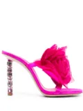 Le Silla 115mm rose-appliqué sandals - Pink