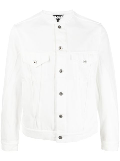 Black Comme Des Garcons raw-cut hem shirt jacket Men