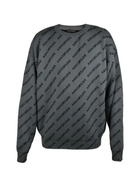 Balenciaga logo-print crew-neck jumper