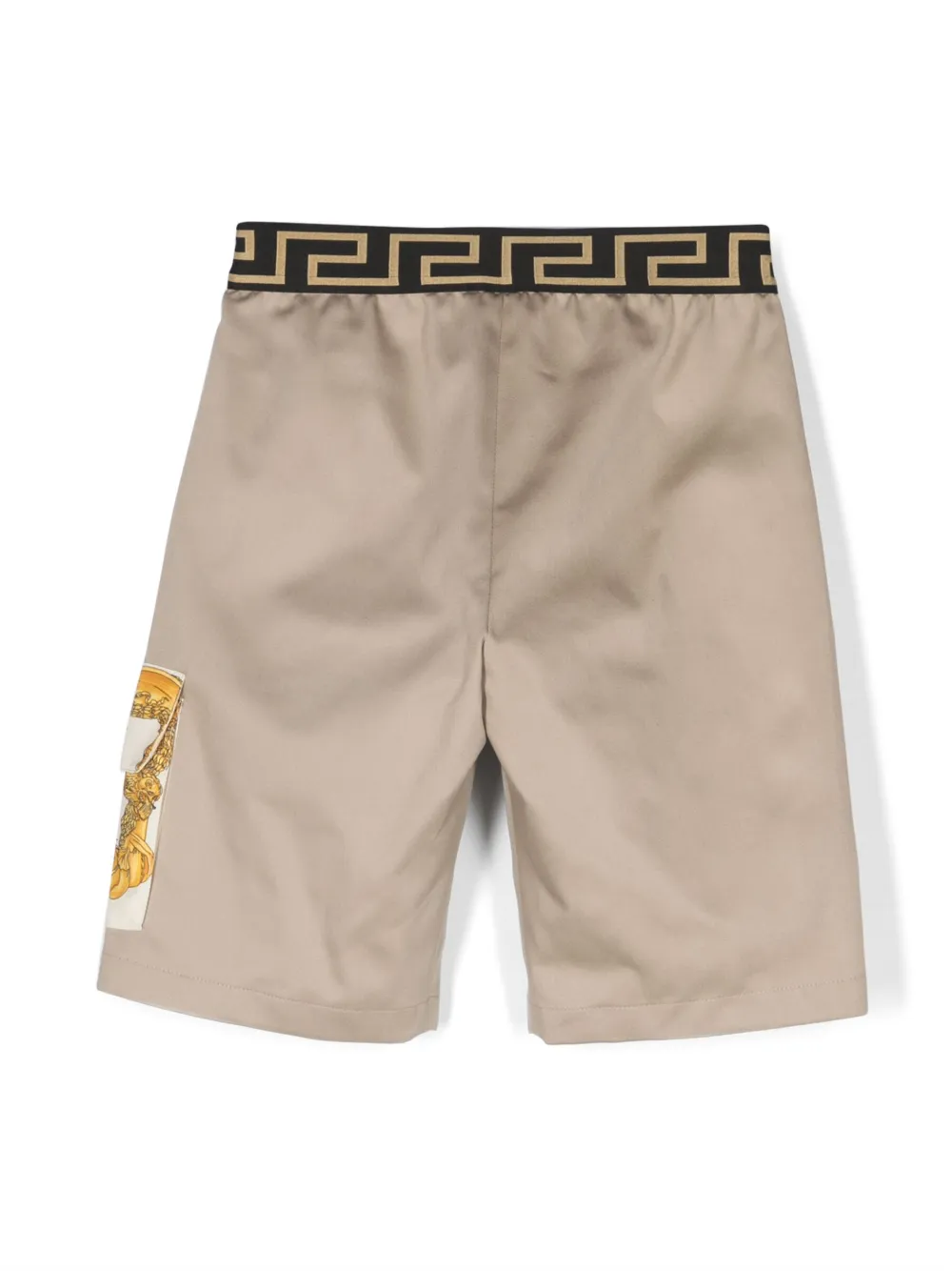 Shop Versace Greca Seashell Baroque Chino Shorts In Neutrals