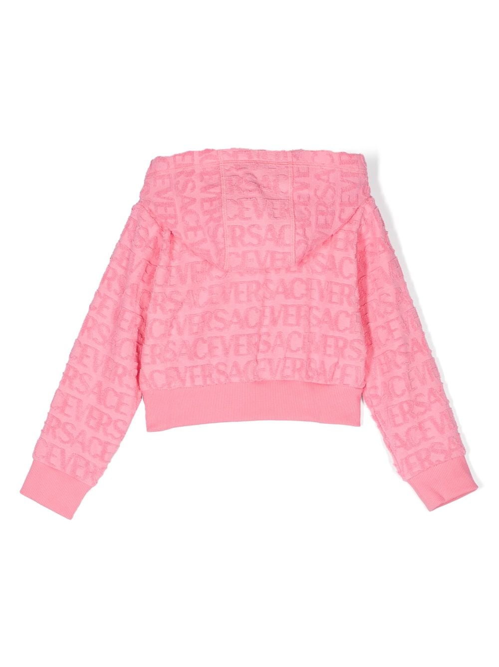 Versace Kids jacquard-logo hooded jacket - Roze