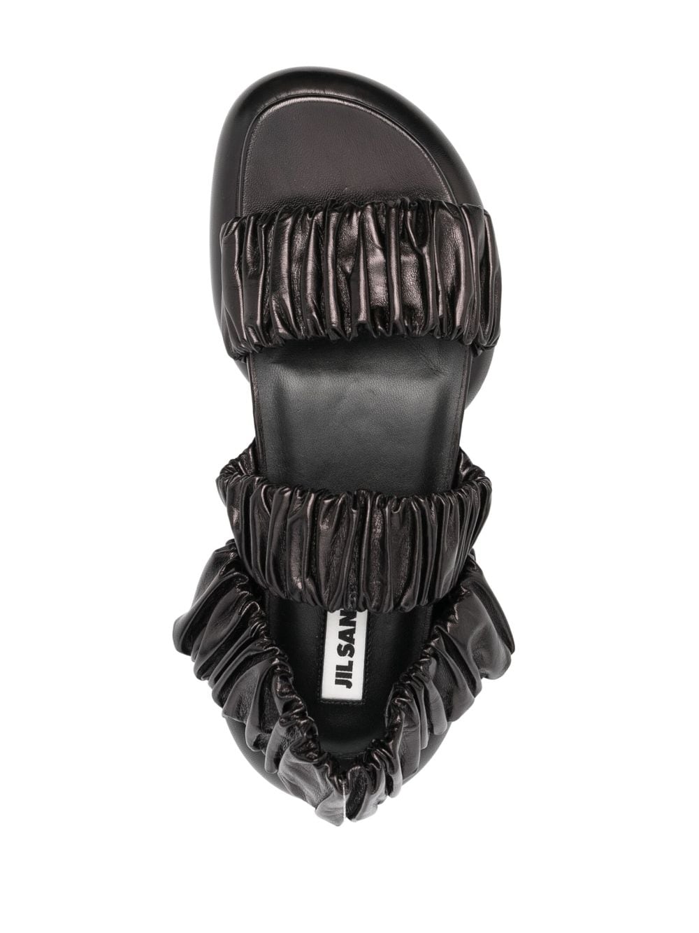 Shop Jil Sander 45mm Ruched-strap Chunky Sandals In 黑色