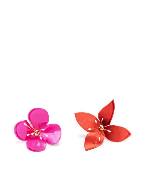 Louis Vuitton Asymmetrical Logo and Floral Blooming Earrings