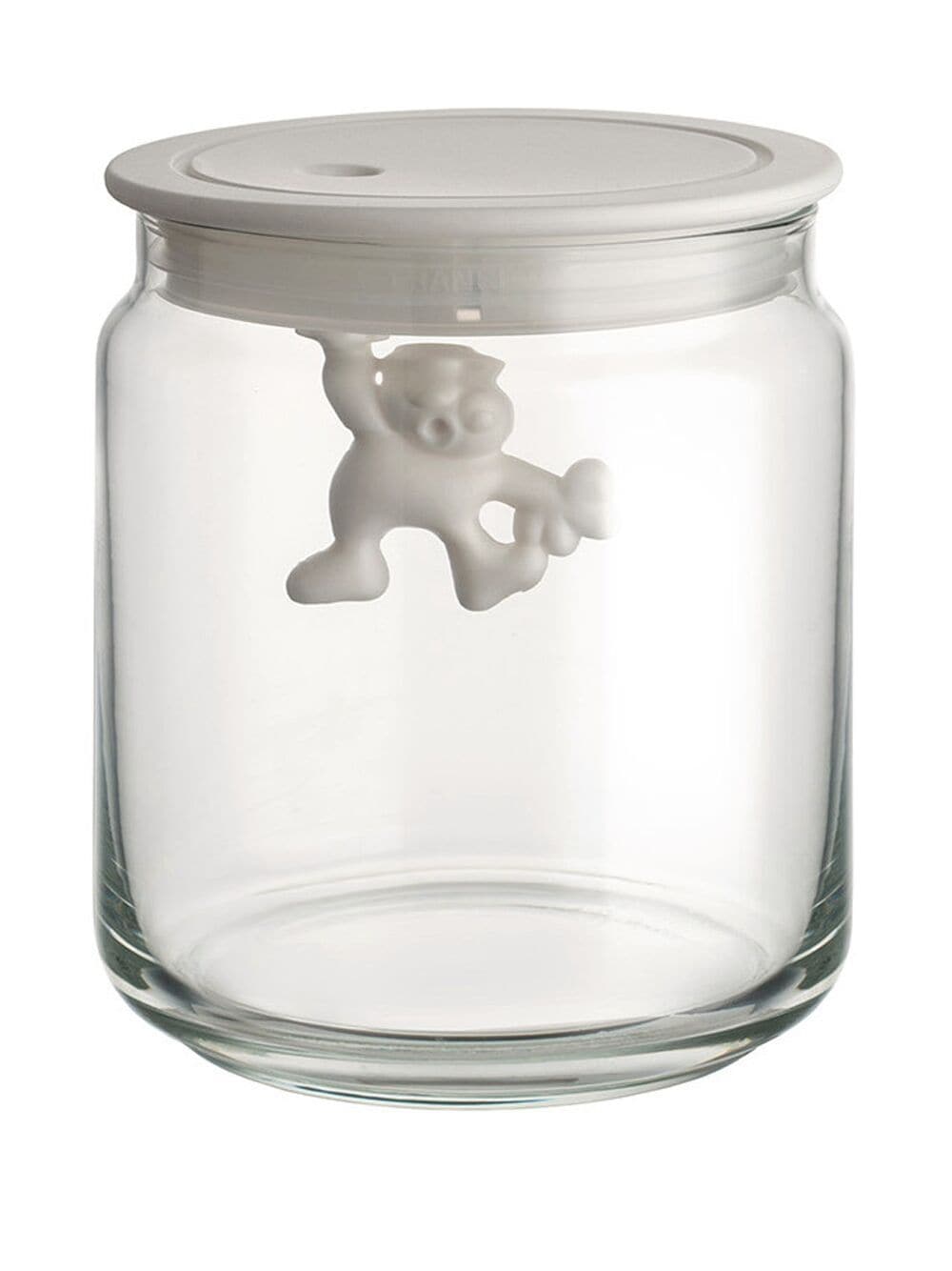 Shop Alessi Set-of-three Glass Jars In White