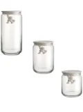 Alessi set-of-three glass jars - White