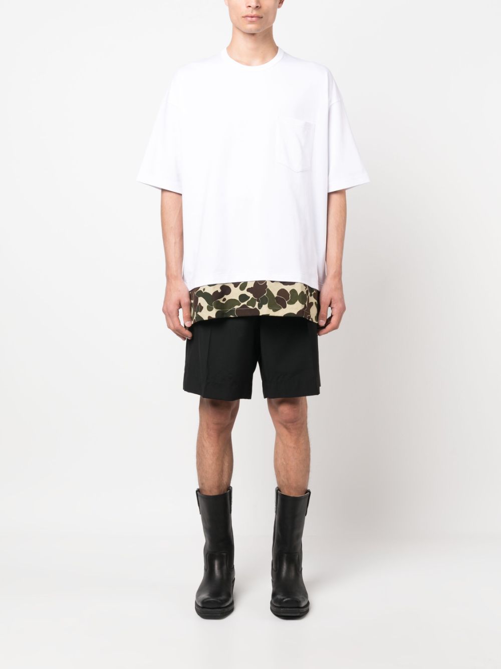 Comme Des Garçons Homme oversized camouflage-patchwork T-shirt - Wit