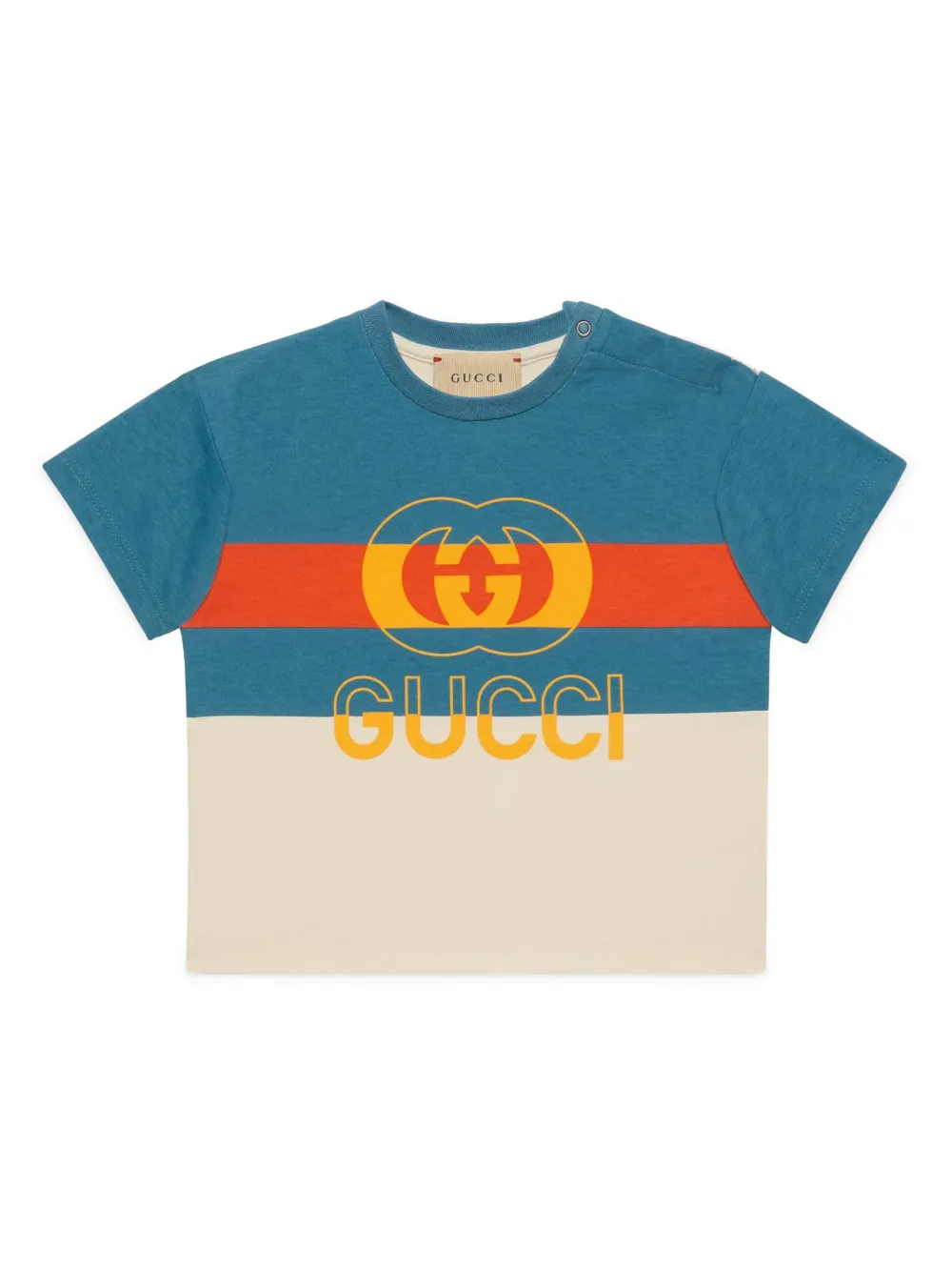 Gucci Kids' Cotton Sweater With G Monogram Logo In Multicolor