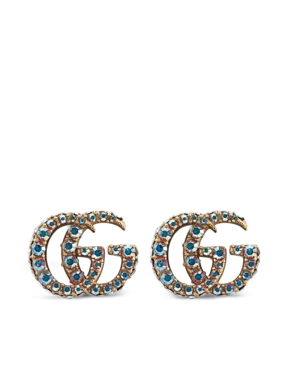 Gucci Double G crystal-embellished Earrings | Gold | FARFETCH BG