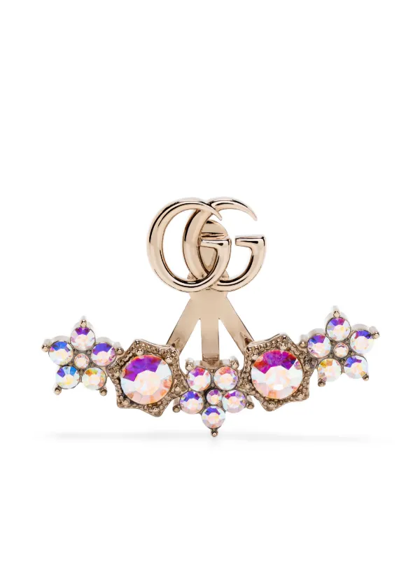 Gucci Double G Crystal Single Earring Gold FARFETCH IE