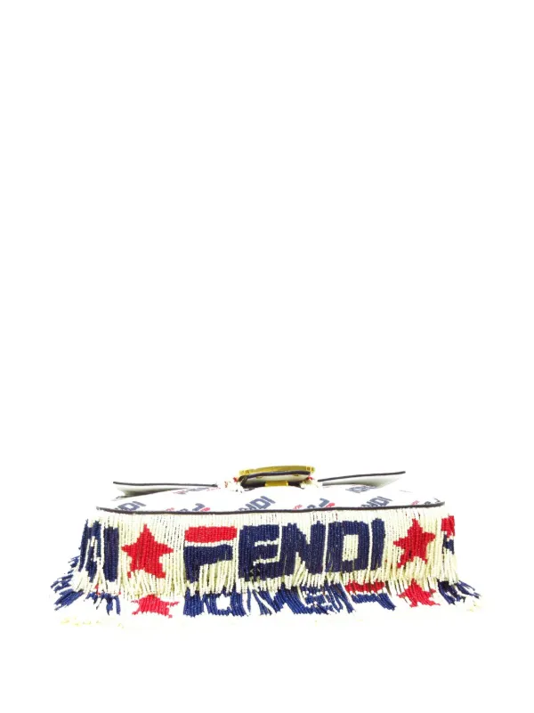 Fendi Pre Owned Fila Mania Beaded Baguette Handbag Farfetch