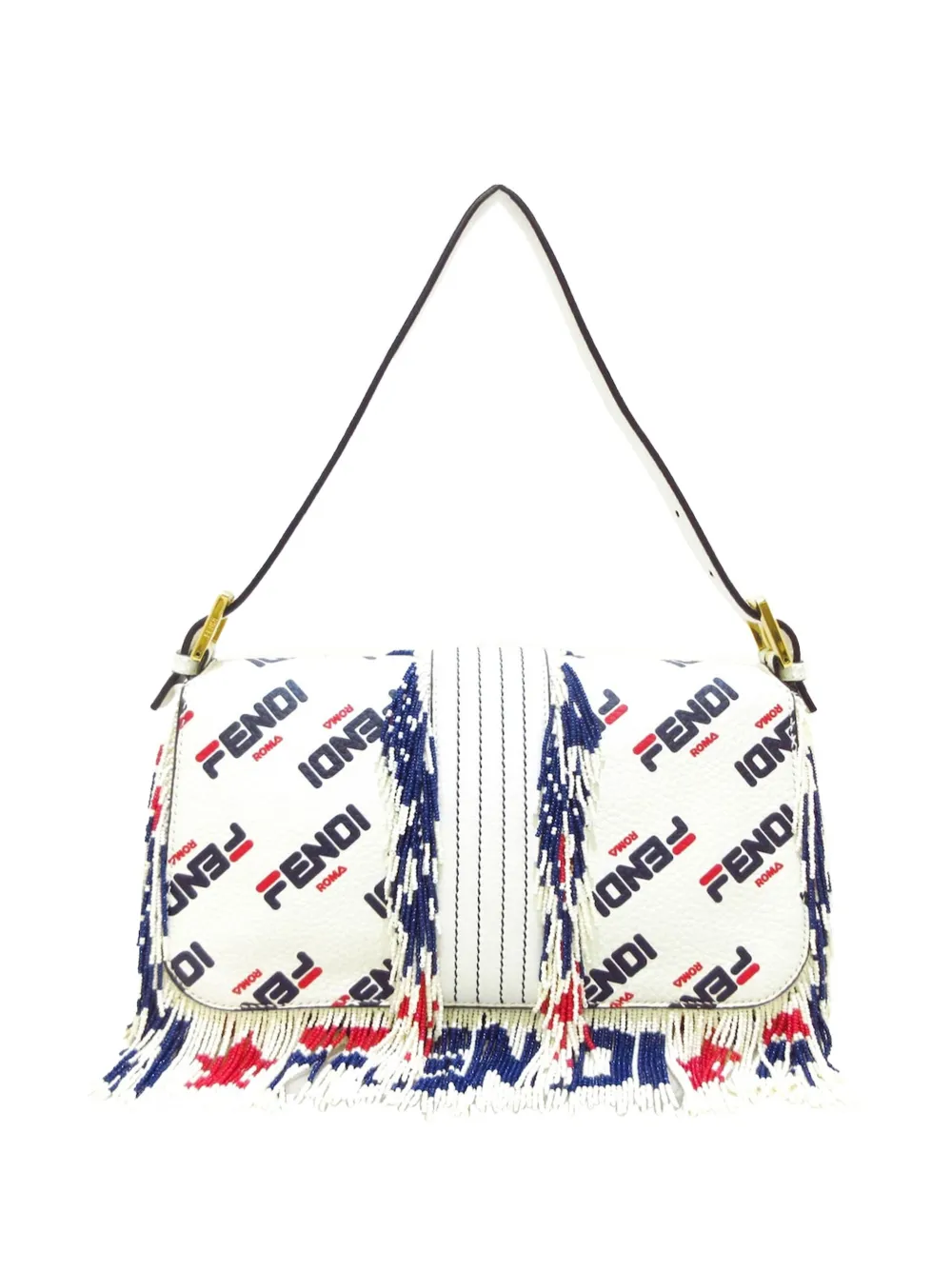 Fendi Pre-Owned Fila Mania beaded Baguette handbag - Wit