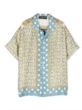 Versace Kids Versace Allover silk shirt - Blue