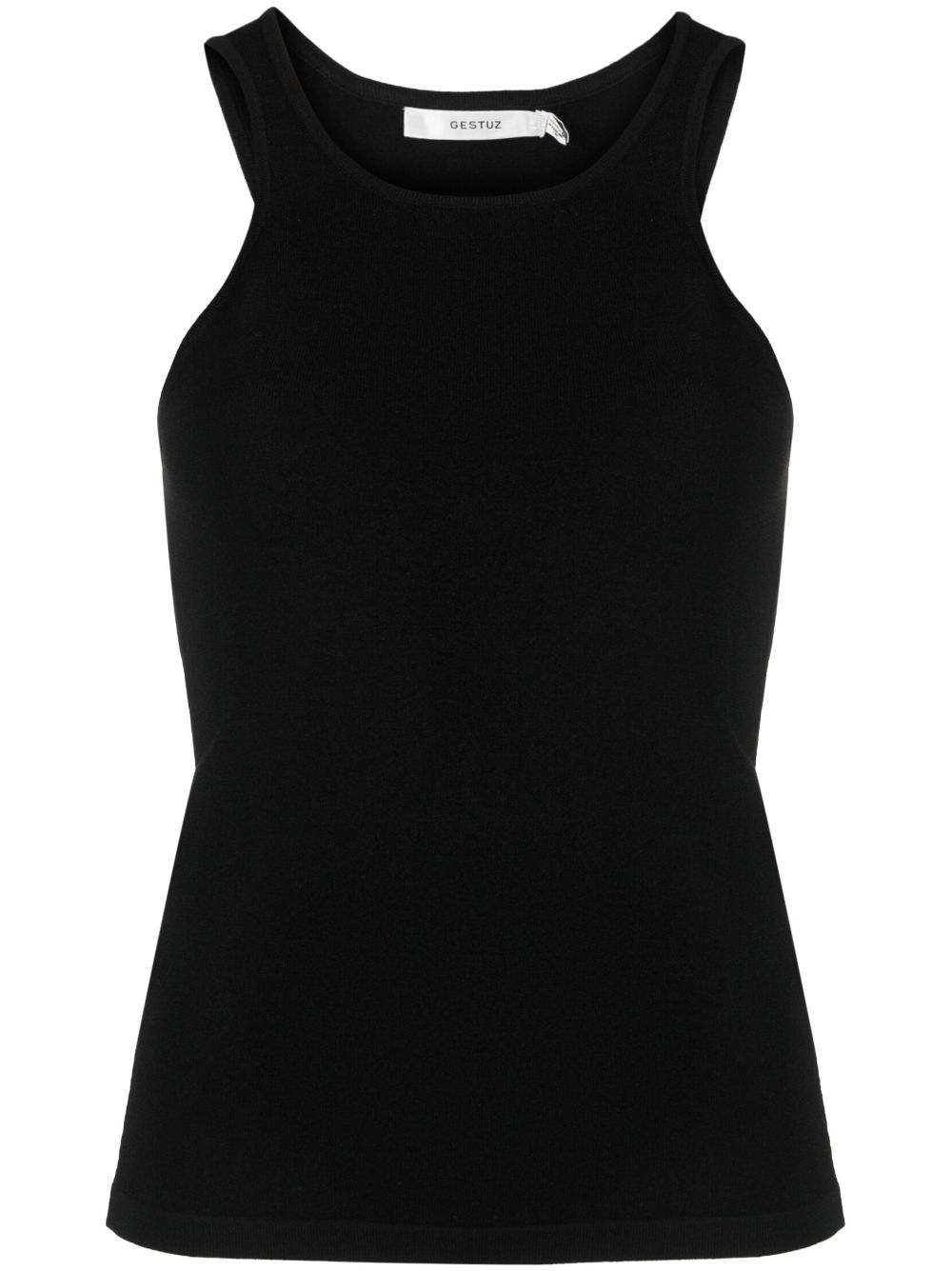 Gestuz Pryagz Ribbed Tank Top In Black