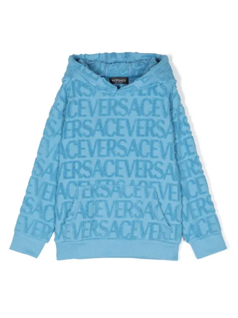 Versace Kids - jacquard-logo cotton hoodie