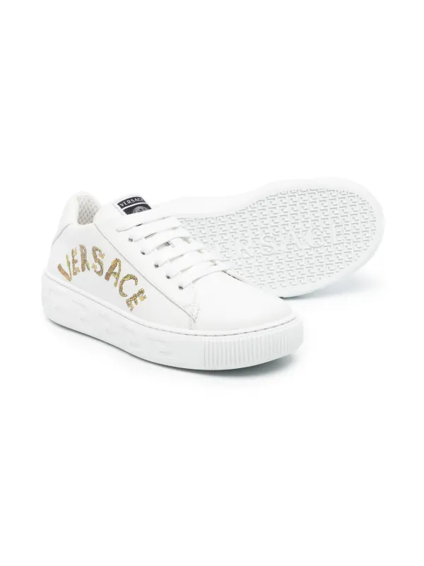 Versace white medusa sneakers hotsell