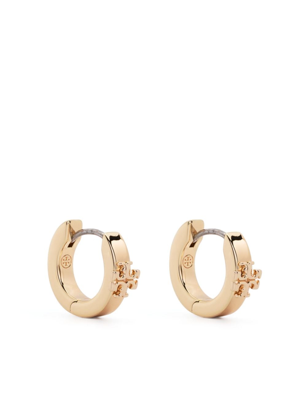 Tory Burch Double T-motif Polished Earrings In Gold