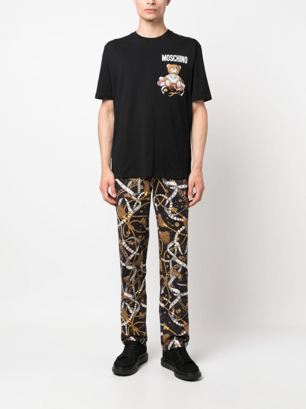 Moschino T-shirt met teddybeerprint - Zwart