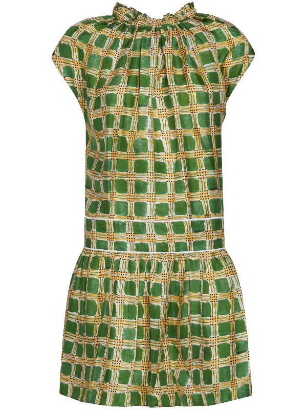 Marni Green Satin Mini Dress