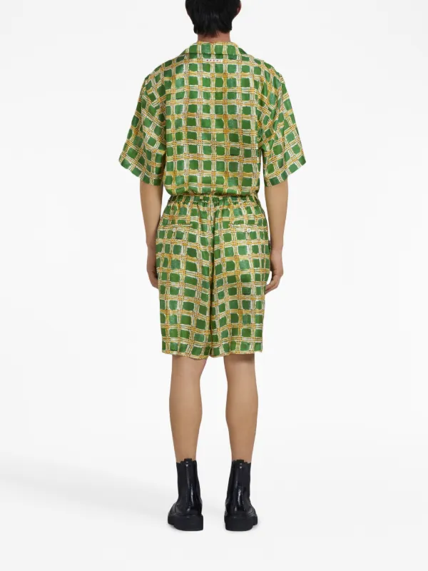Marni Check Fields シルクショートパンツ | グリーン | FARFETCH JP