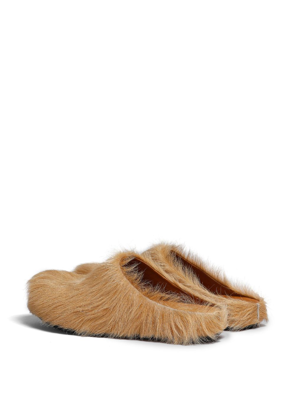 Shop Marni Fussbet Sabot Calf-hair Slippers In Brown