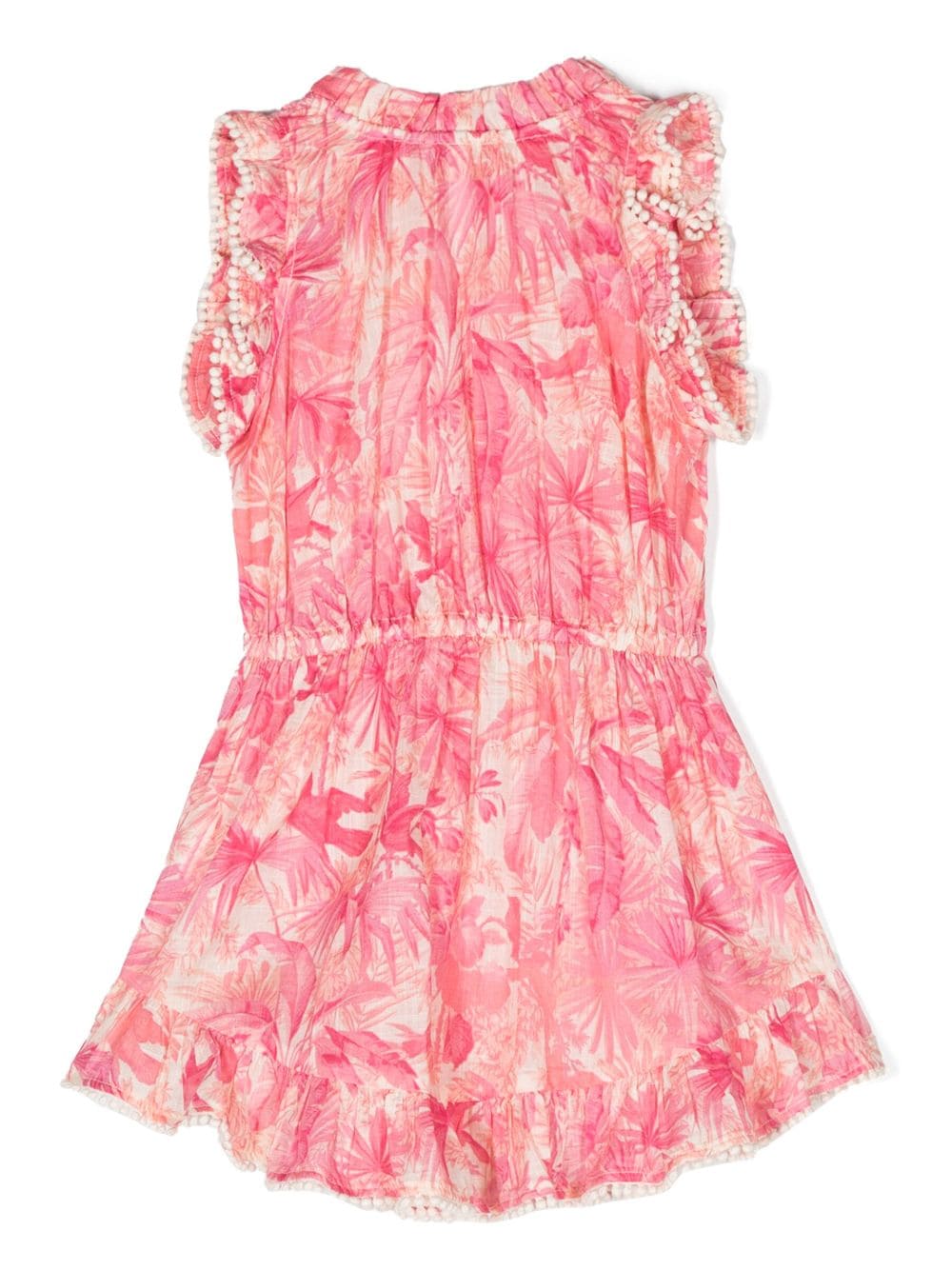 Shop Zimmermann Floral-print Ruffled Dress In Pink