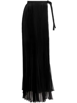 Sheer pleated 2024 maxi skirt