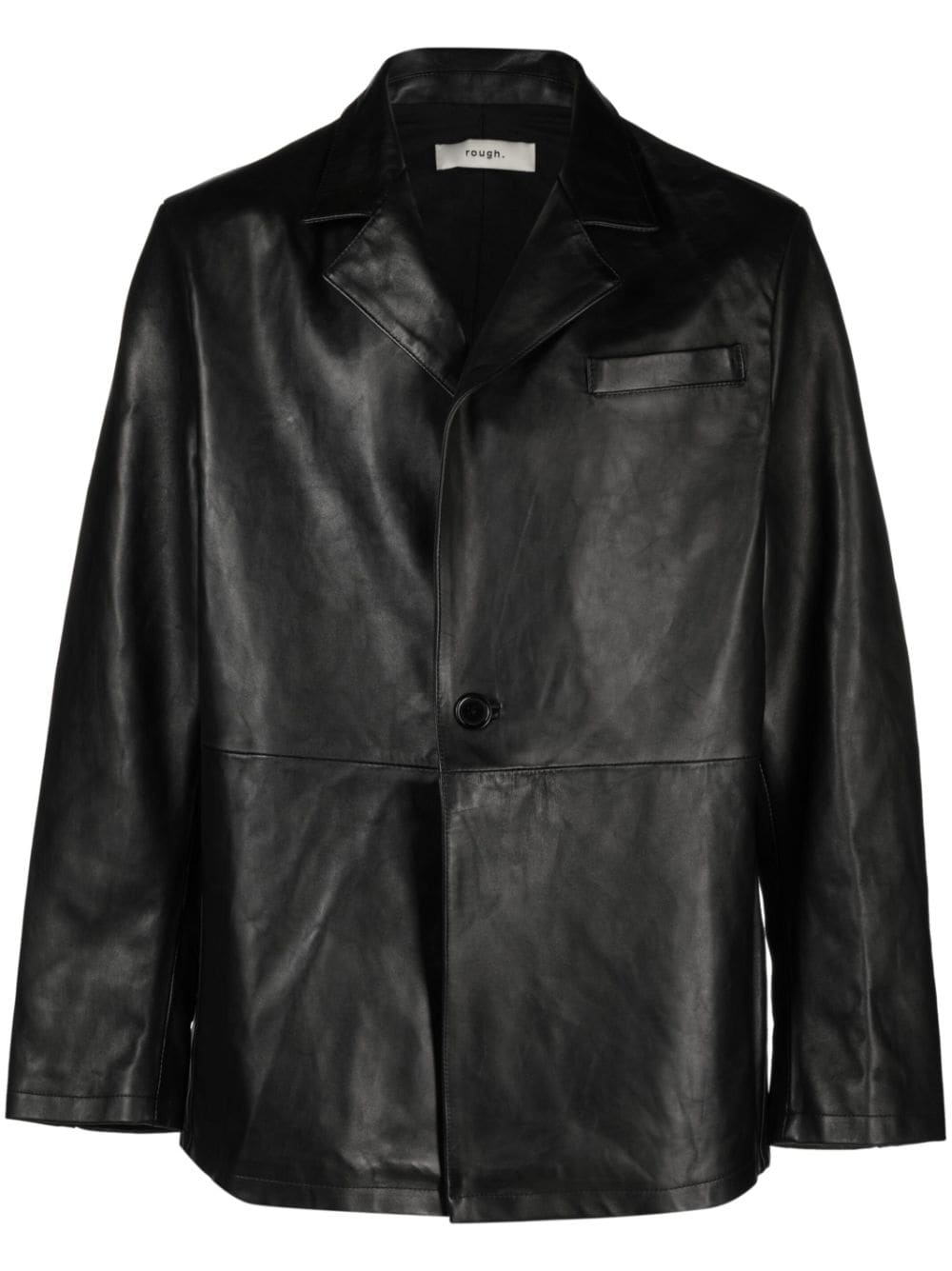 ROUGH. single-breasted leather jacket - Black
