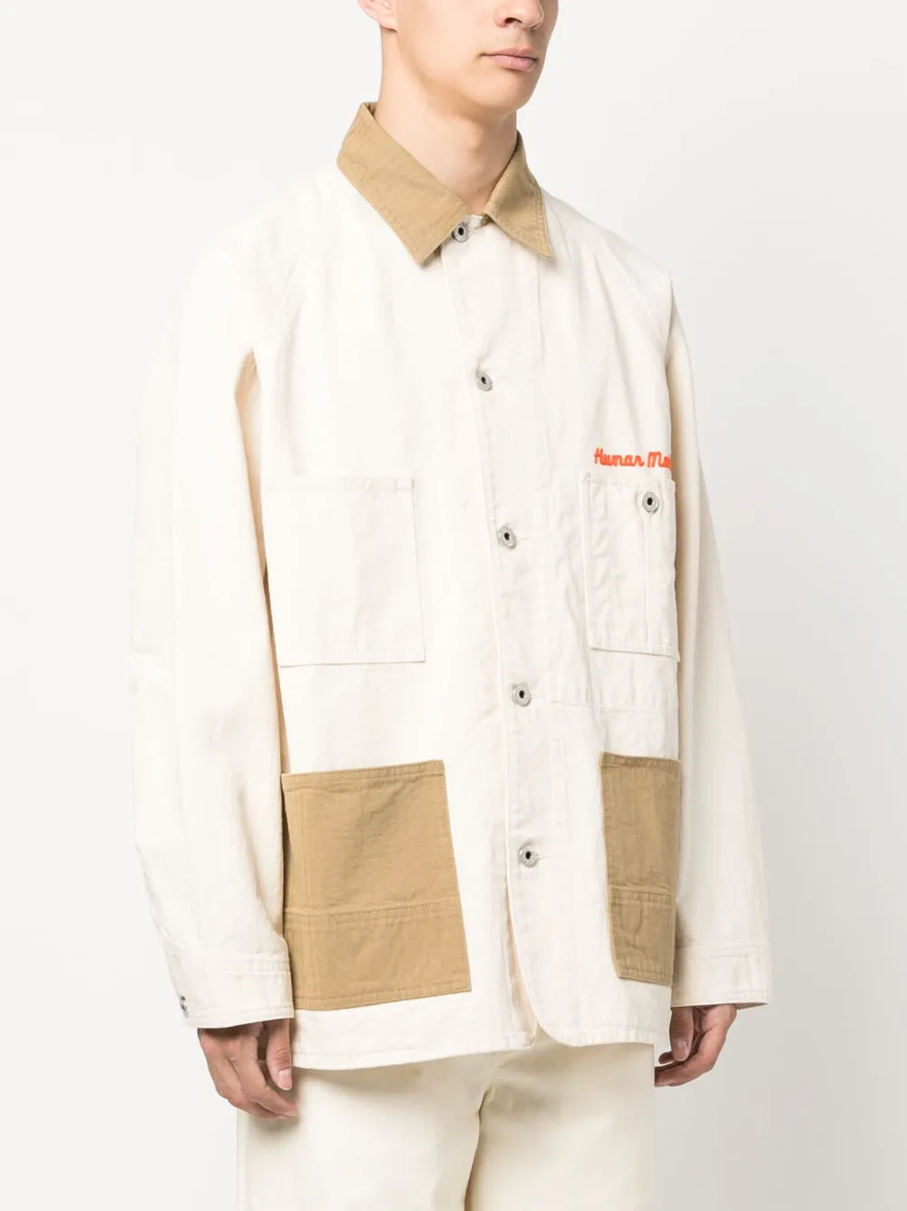 Human Made Logo-embroidered Cotton Shirt Jacket - Farfetch