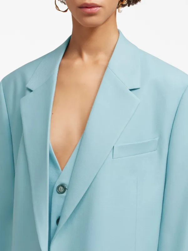 AMI Paris オーバーサイズ 2ボタン ジャケット | ブルー | FARFETCH JP