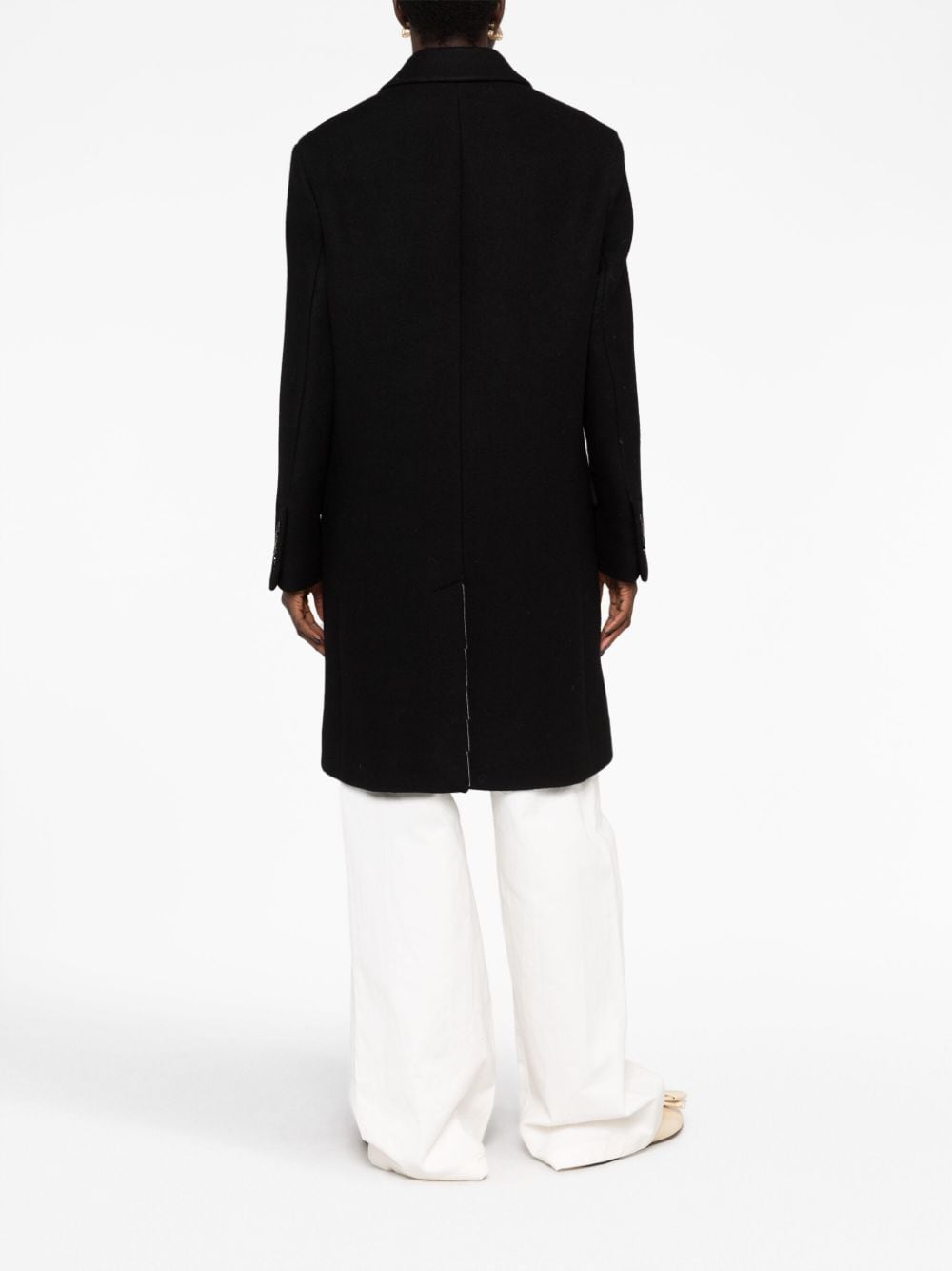 Shop Ami Alexandre Mattiussi Double-breasted Wool Coat In 001 Noir