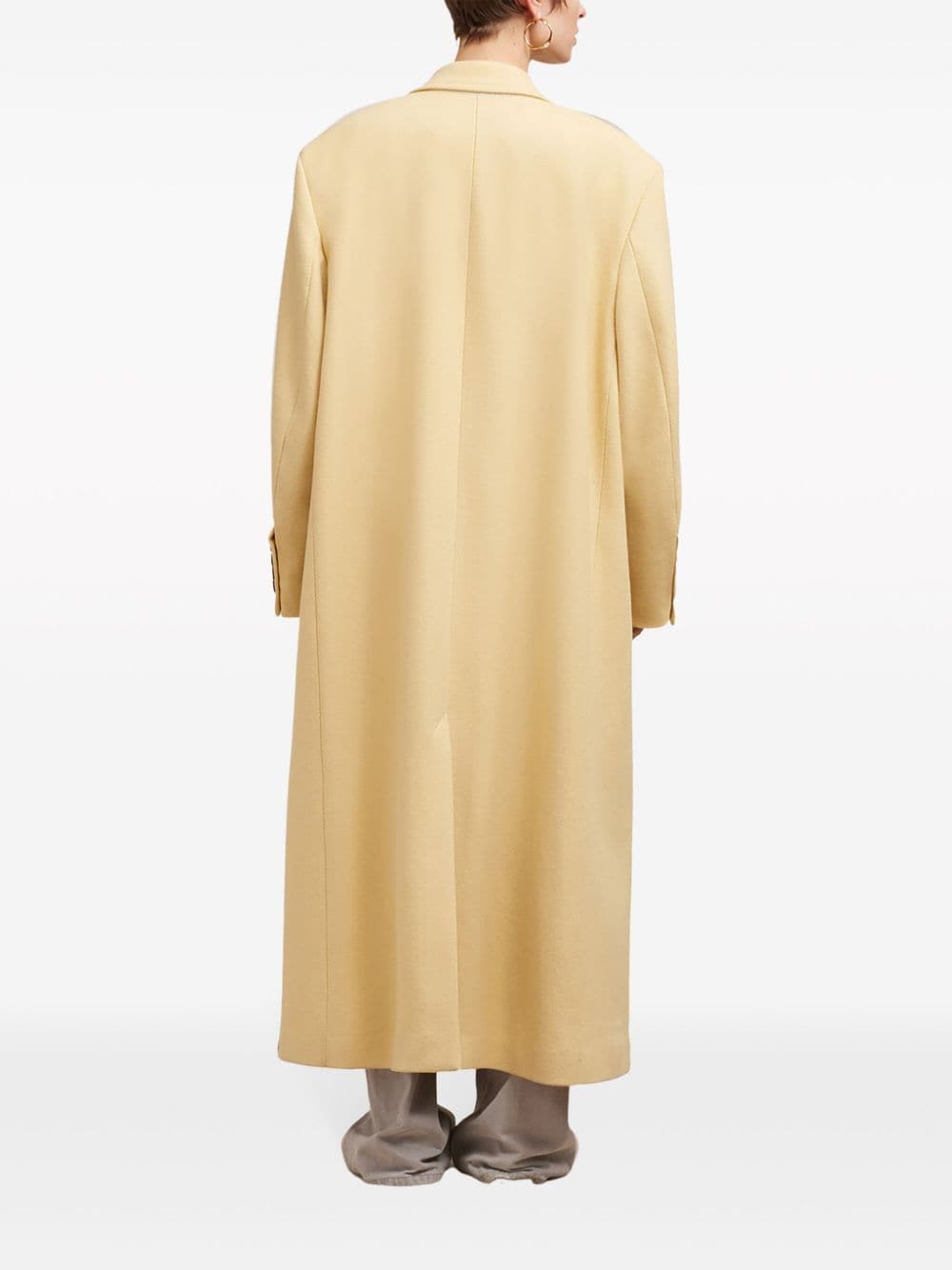 Shop Ami Alexandre Mattiussi Single-breasted Long-length Coat In Yellow
