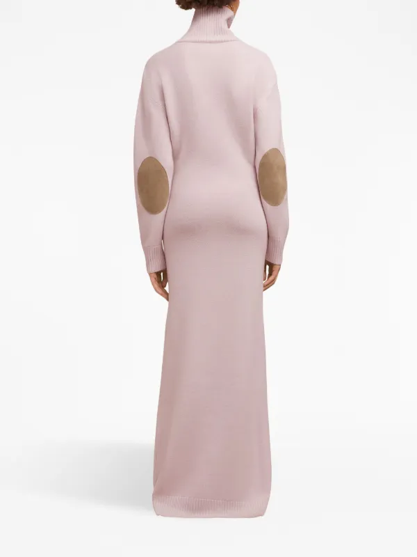 AMI Paris エルボーパッチ ニットマキシドレス | ピンク | FARFETCH JP