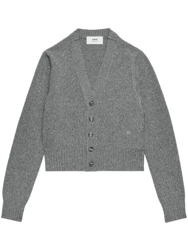 AMI Paris AMI DE COEUR カーディガン | グレー | FARFETCH JP