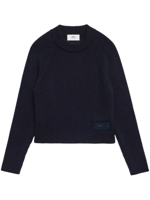 AMI Paris logo-patch knitted jumper