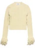 AMI Paris fringed-trim cropped jumper - Neutrals