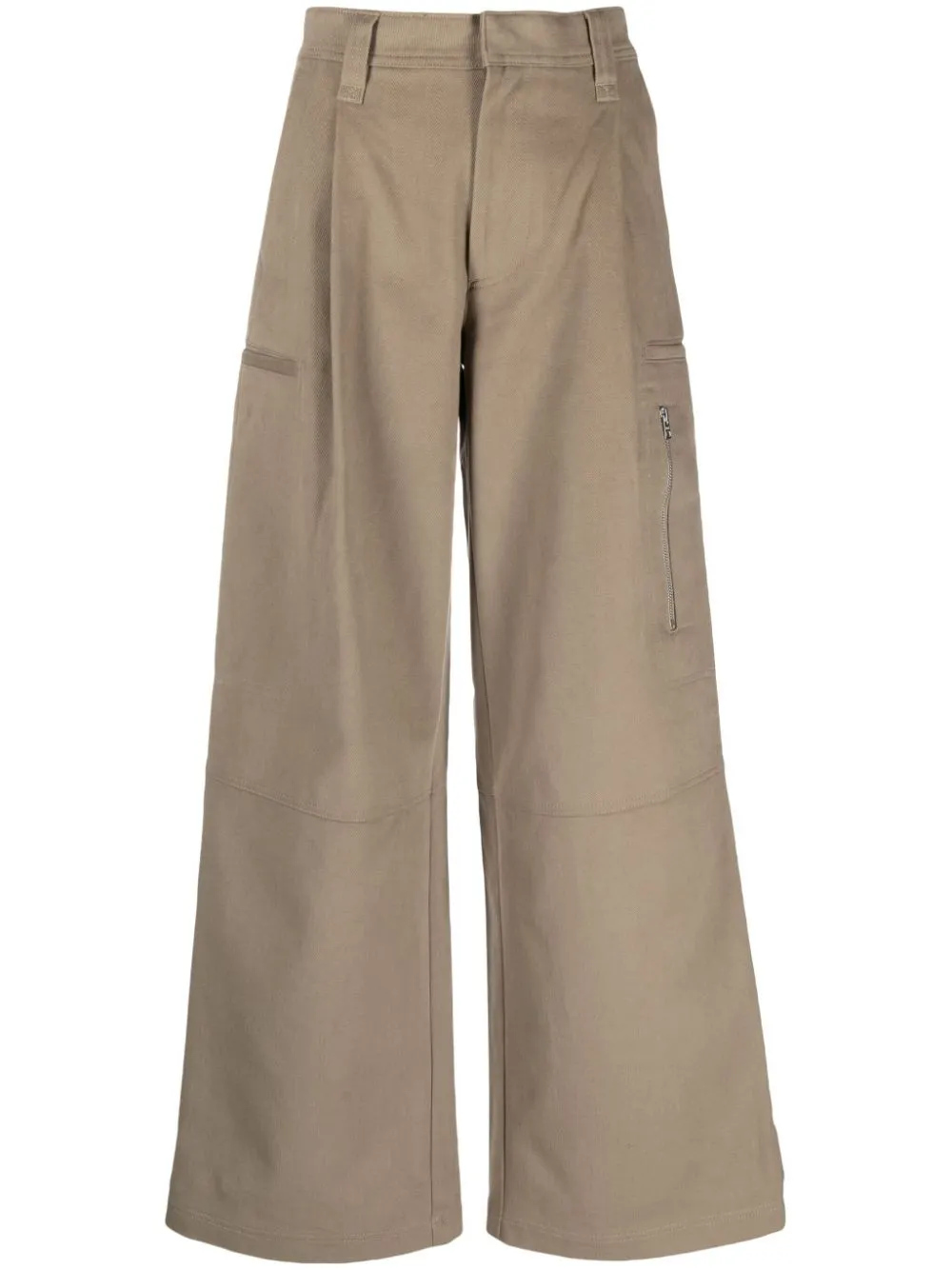 Ami Alexandre Mattiussi Wide-leg Cotton Trousers In 281 Taupe