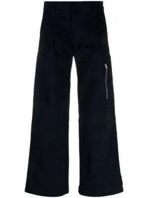 AMI Paris Flared Corduroy Trousers | Blue | FARFETCH RO