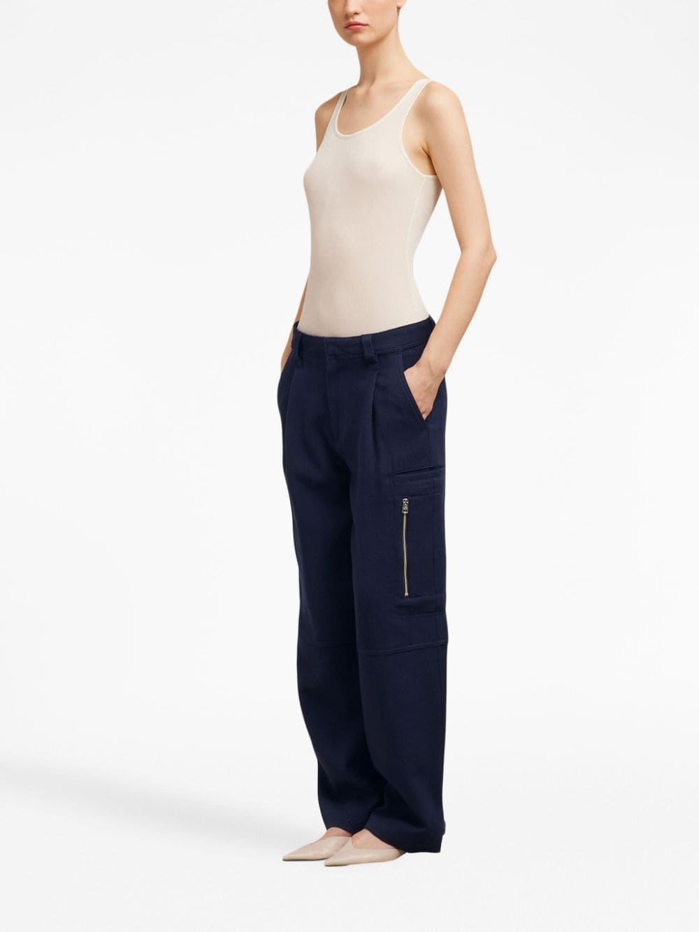 Shop Ami Alexandre Mattiussi Tailored-cut Wide-leg Trousers In Blue