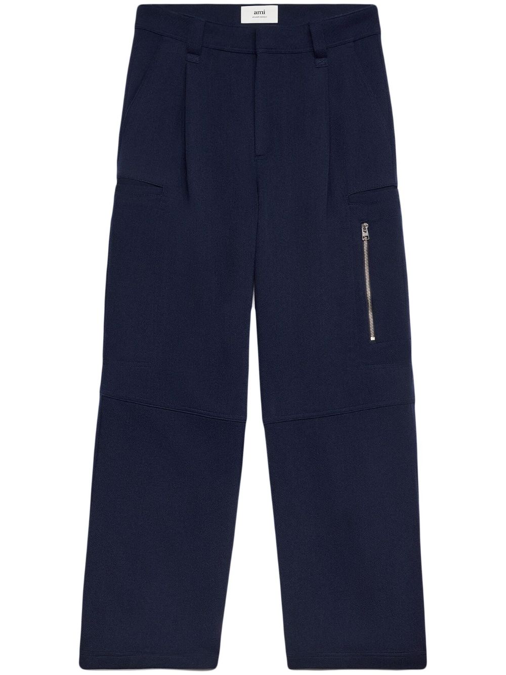 Ami Alexandre Mattiussi Tailored-cut Wide-leg Trousers In Blue
