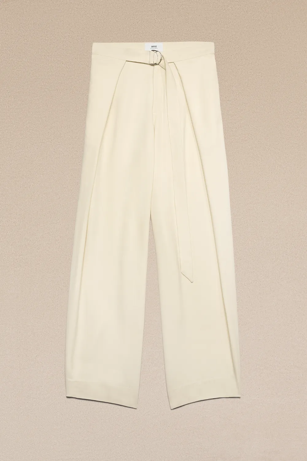 Ami Alexandre Mattiussi Pantalon Large A Pans Tons Neutres Pour Femme