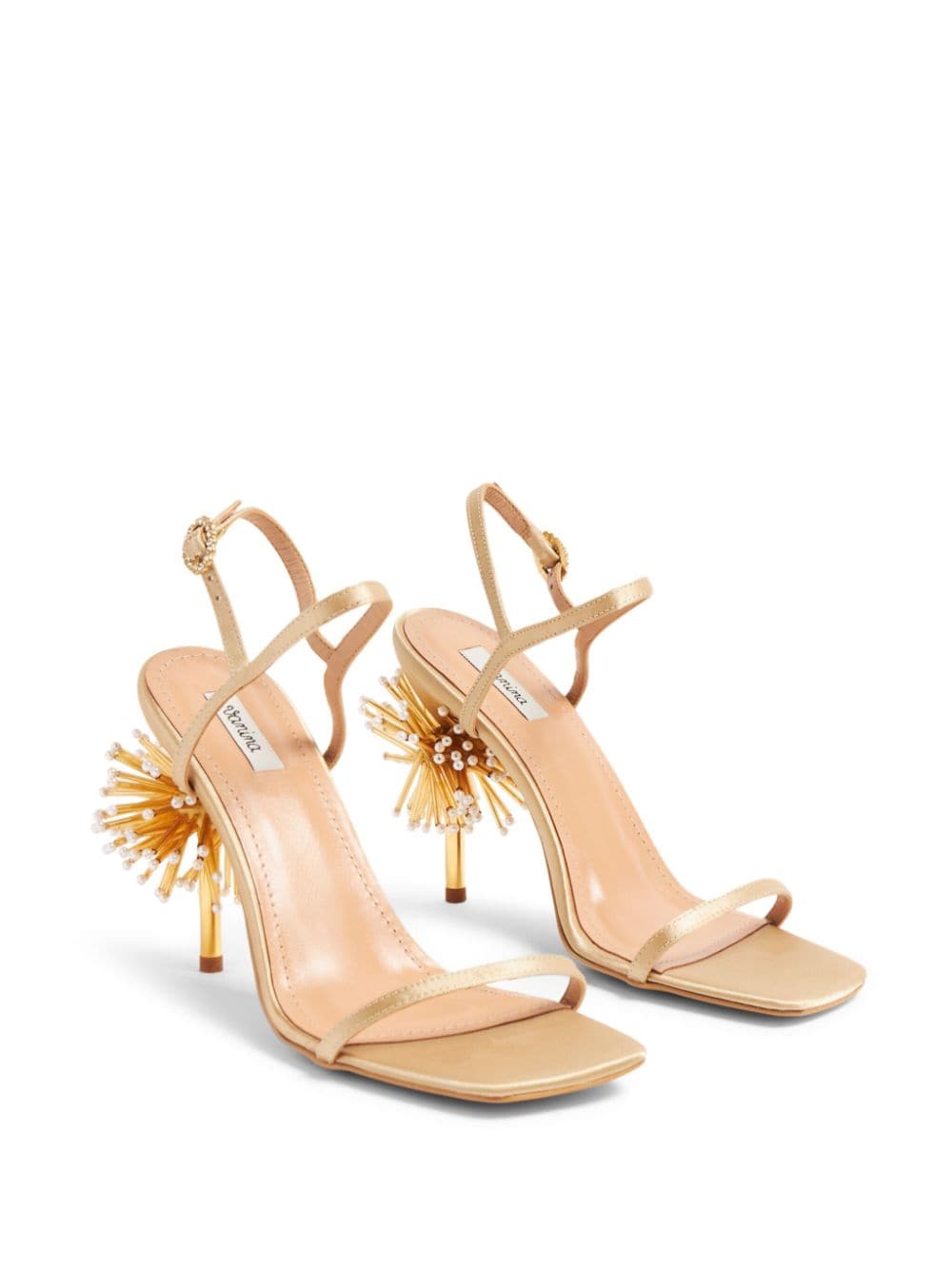 Shop Vanina Kirsten Pissenlit 90mm Sandals In Gold