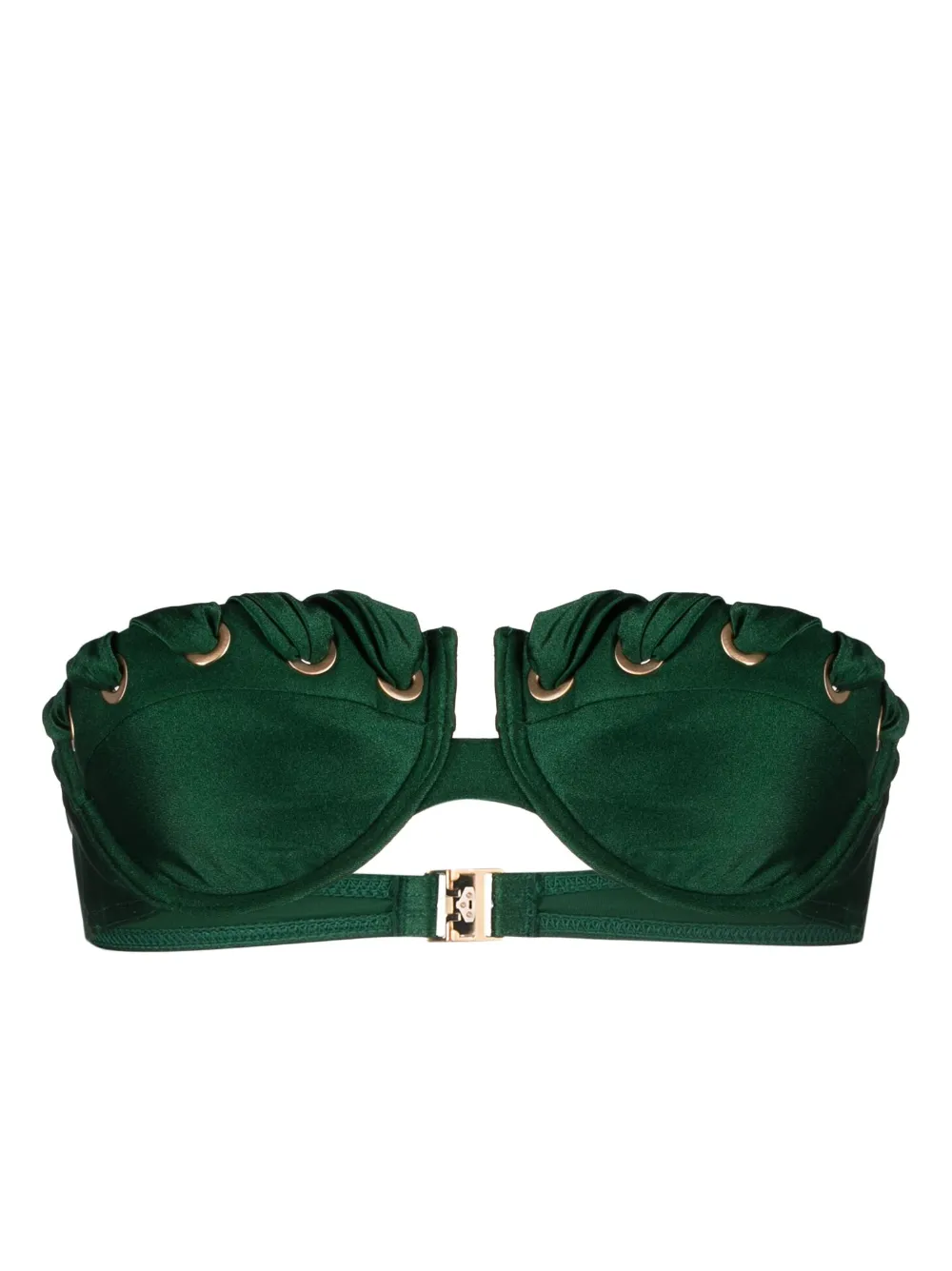 Zimmermann Devi Eyelette Balconette Bikini Top In Green