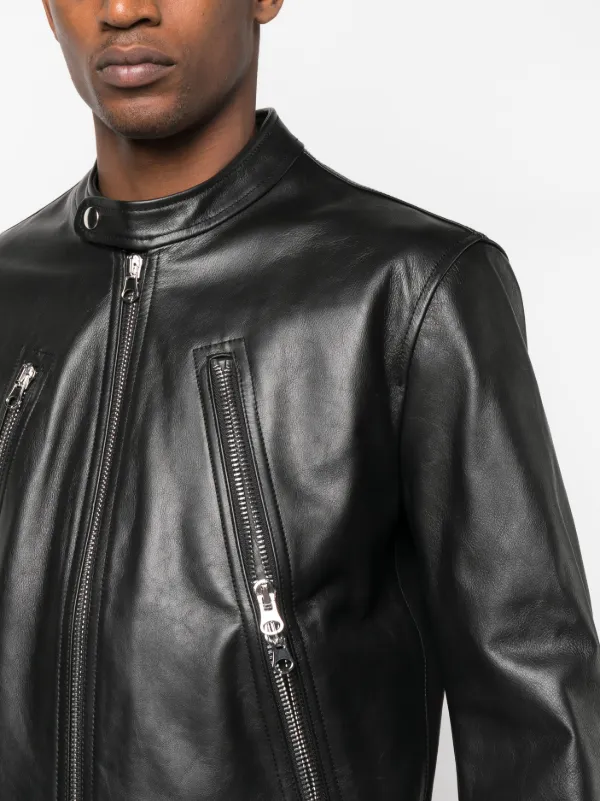 MM6 Maison Margiela Leather Biker Jacket - Farfetch